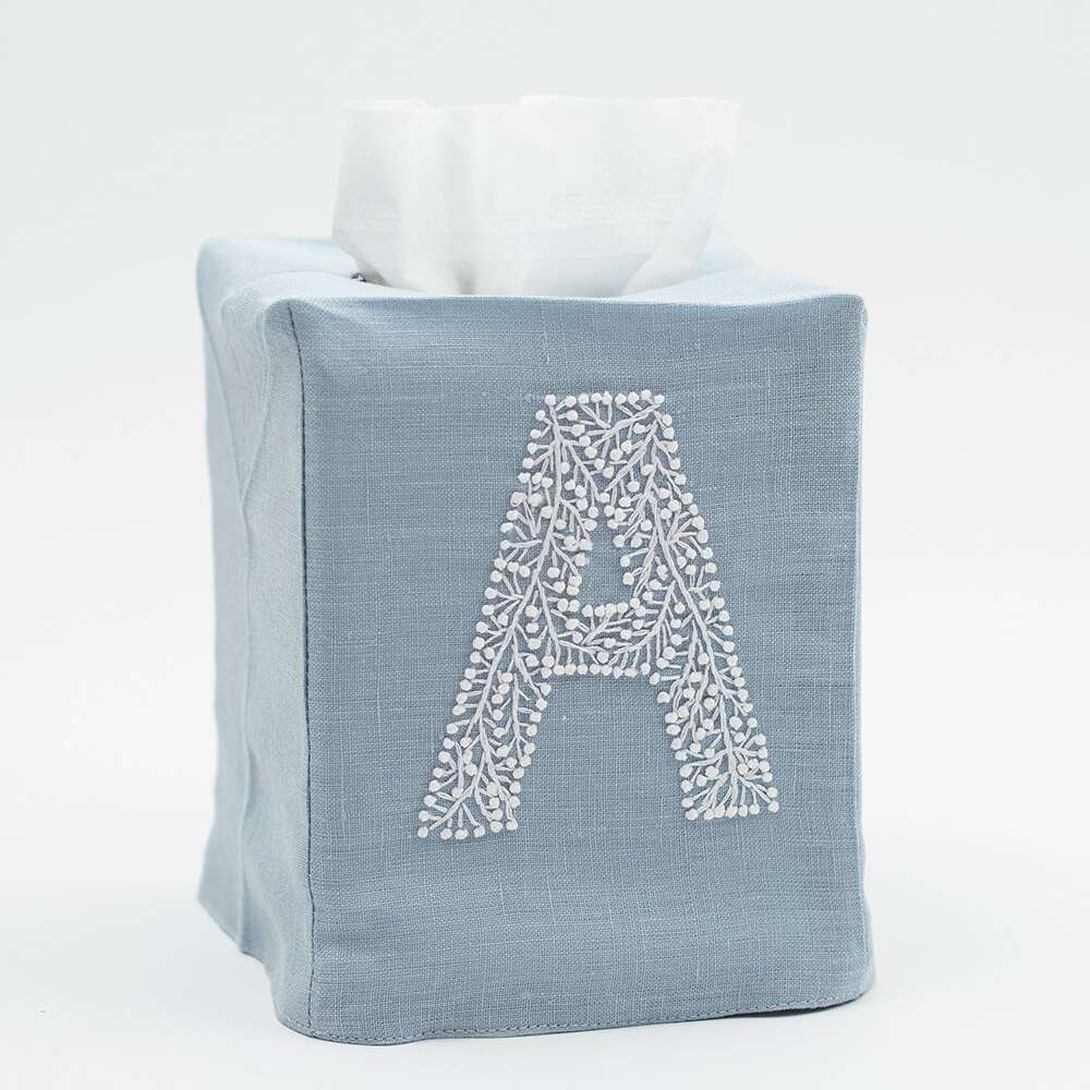 Henry Handwork Monogram Twig Tissue Box Cover - Thumbnail 4