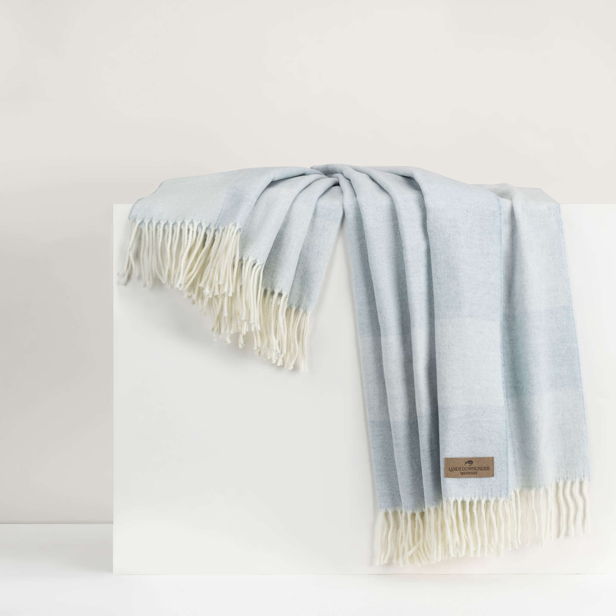 Fine Throws Hampton Plaid Herringbone Throws by Lands Downunder | Fine Linens