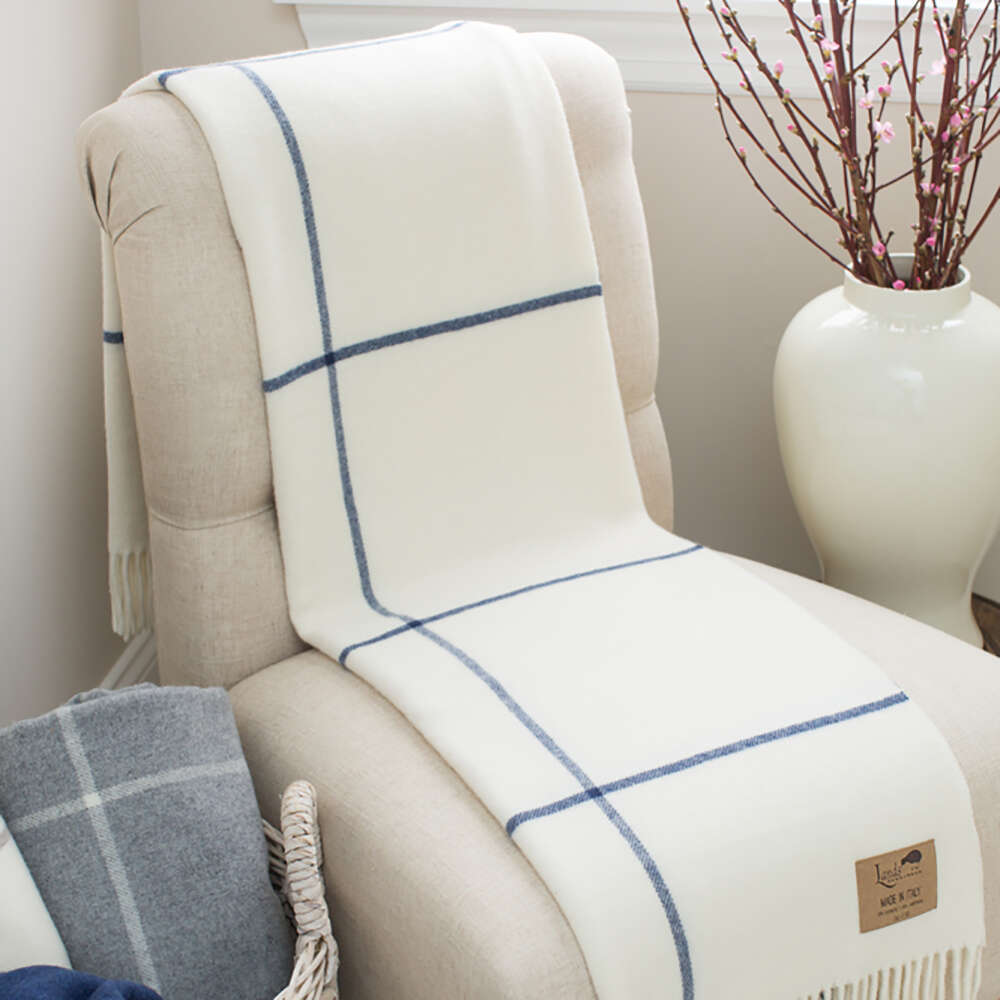 Fine Throws Windowpane Cashmere Throws by Lands Downunder | Fine Linens