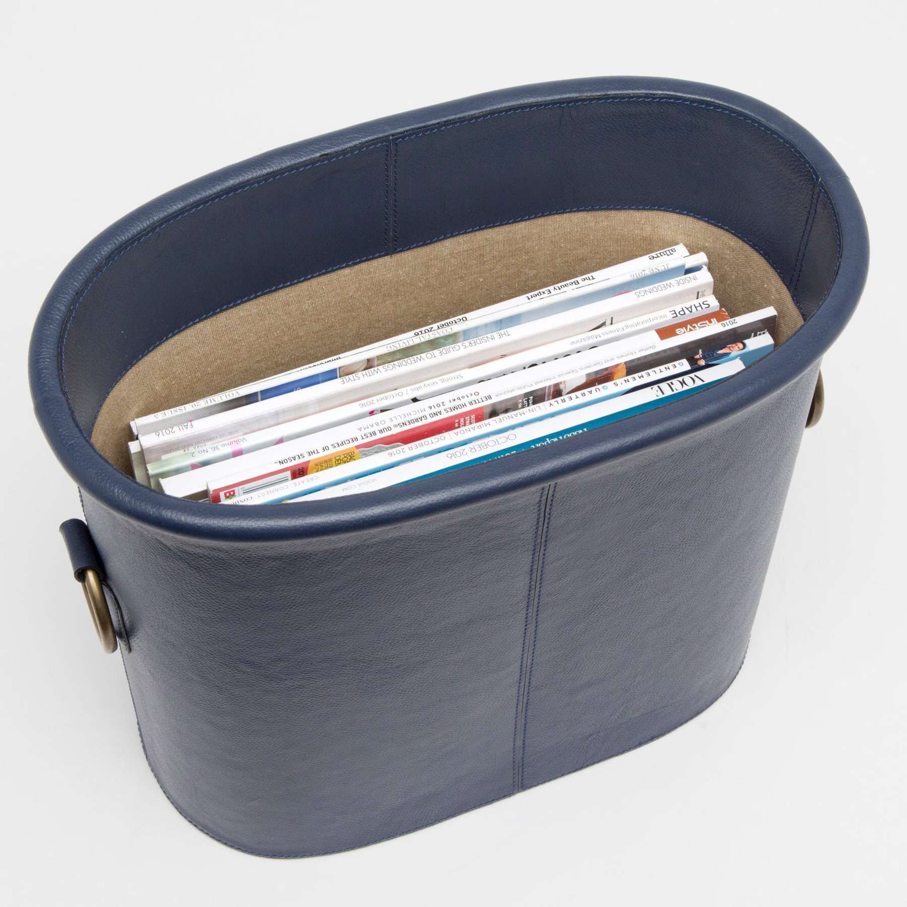 Ogden Navy Leather Magazine Holder