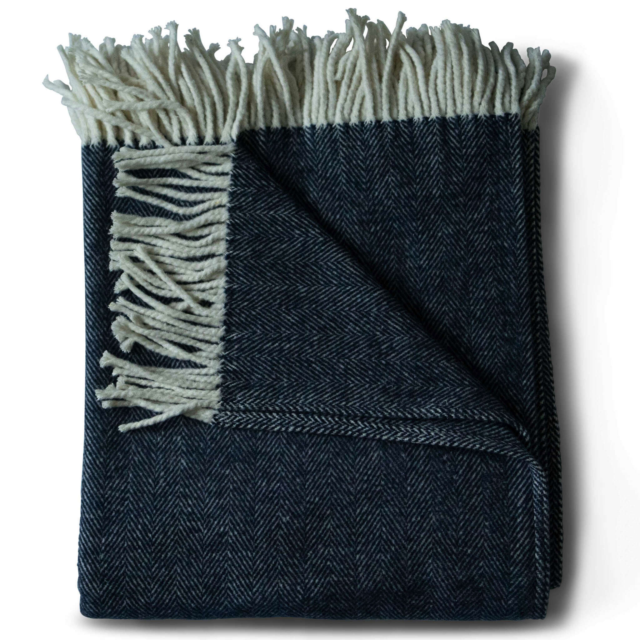 100% Cotton Herringbone Throw by Evangeline | Fine Linens