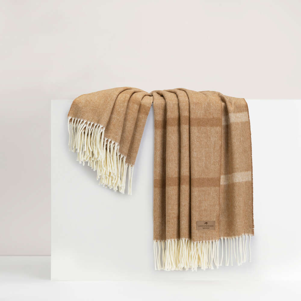 Fine Throws Montauk Stripe Herringbone Throws by Lands Downunder | Fine Linens