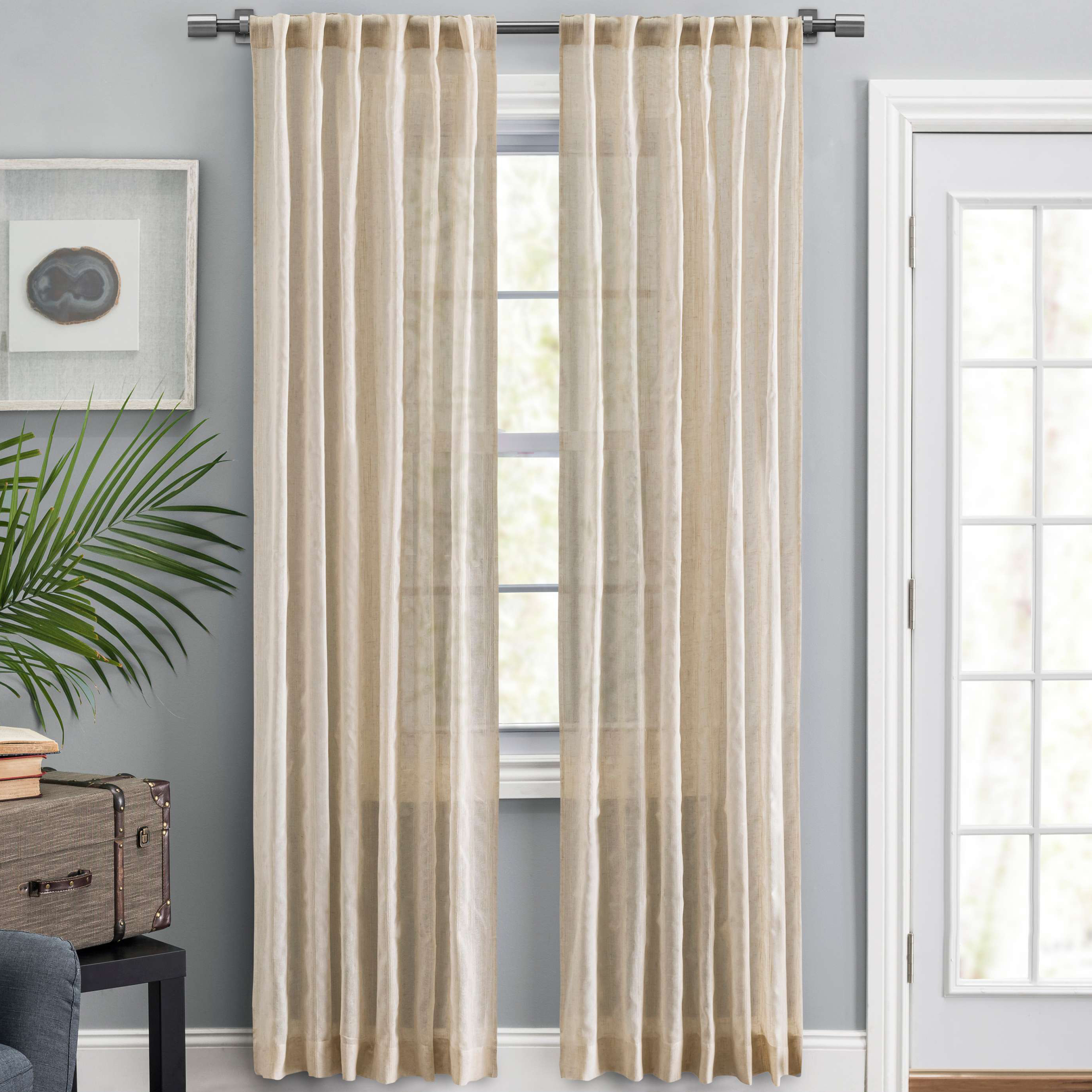 Textured Stripe by Home Conservatory Curtain Panel Pair | Fine Linens