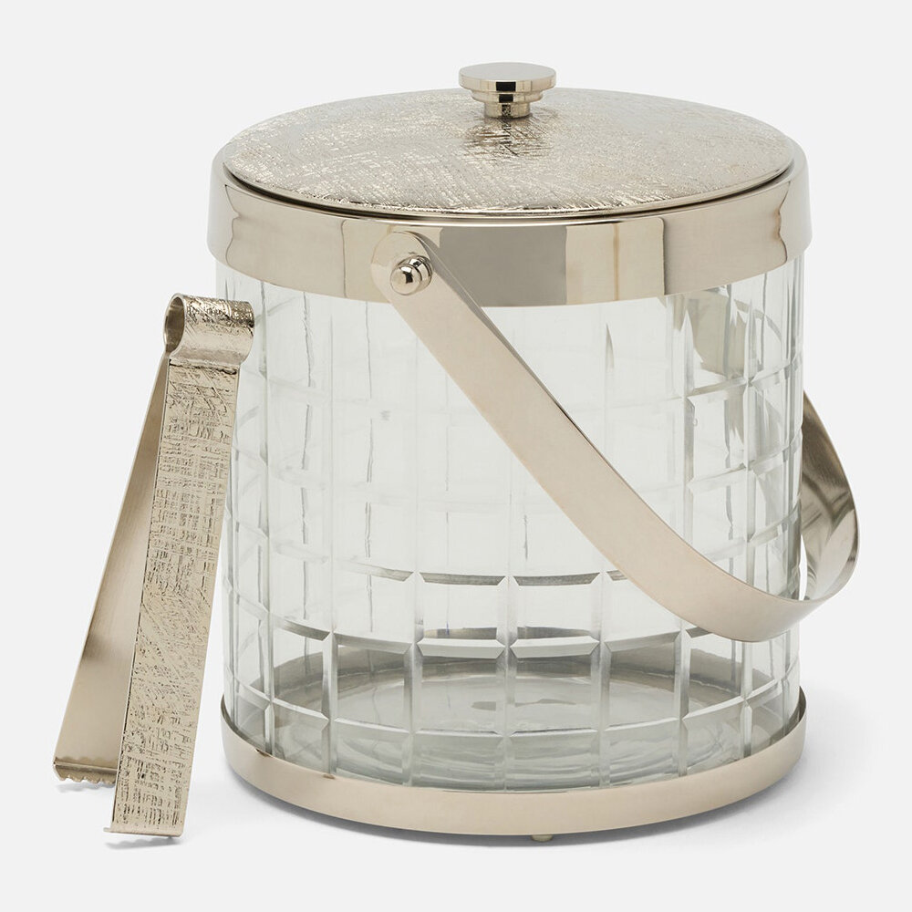 Blue Pheasant Sevasti Collection Ice Bucket and Tongs