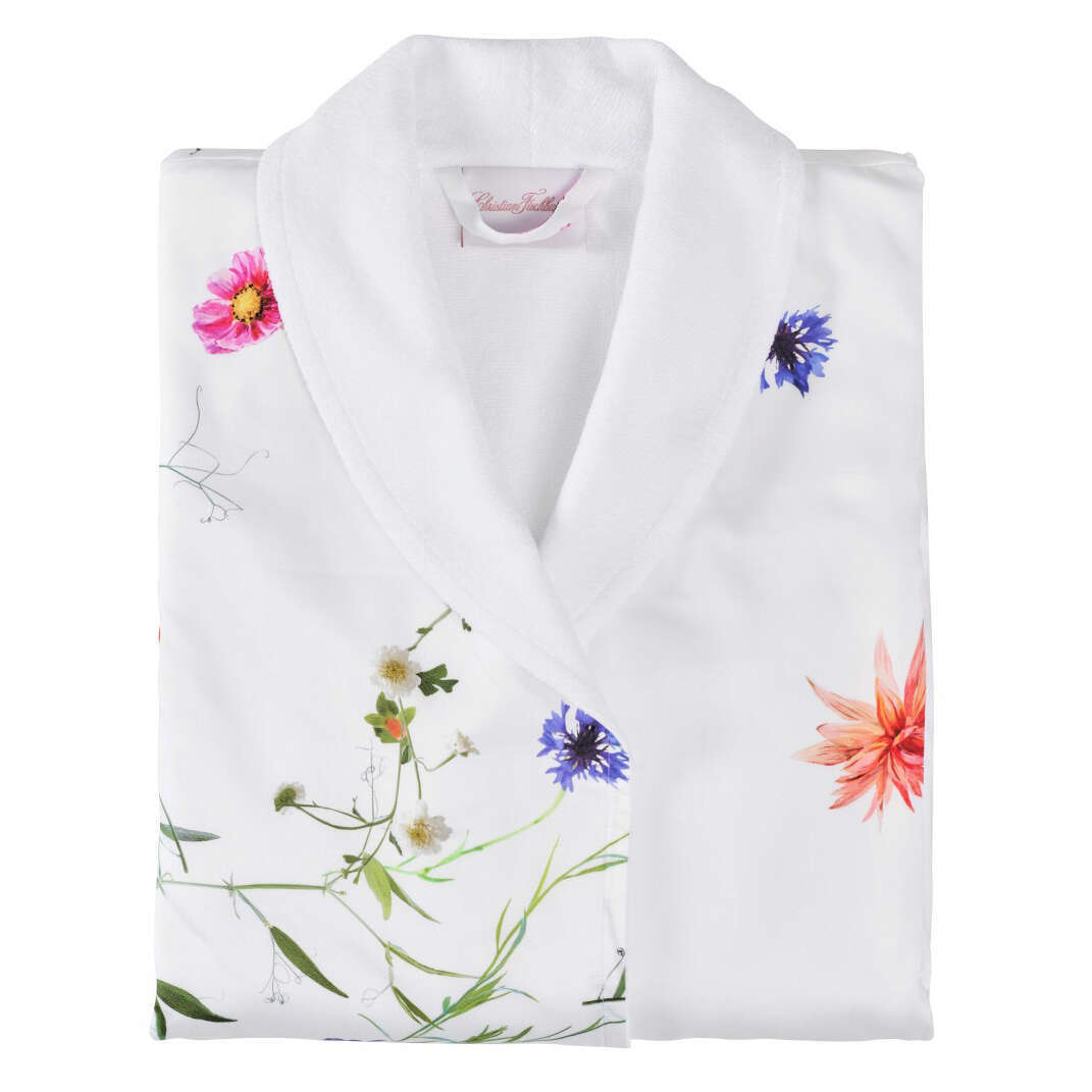 Colorful Silk Print Duster / Psychedelic Robe by Christian Fischbacher  Christian Fischbacher / One Size main image 1