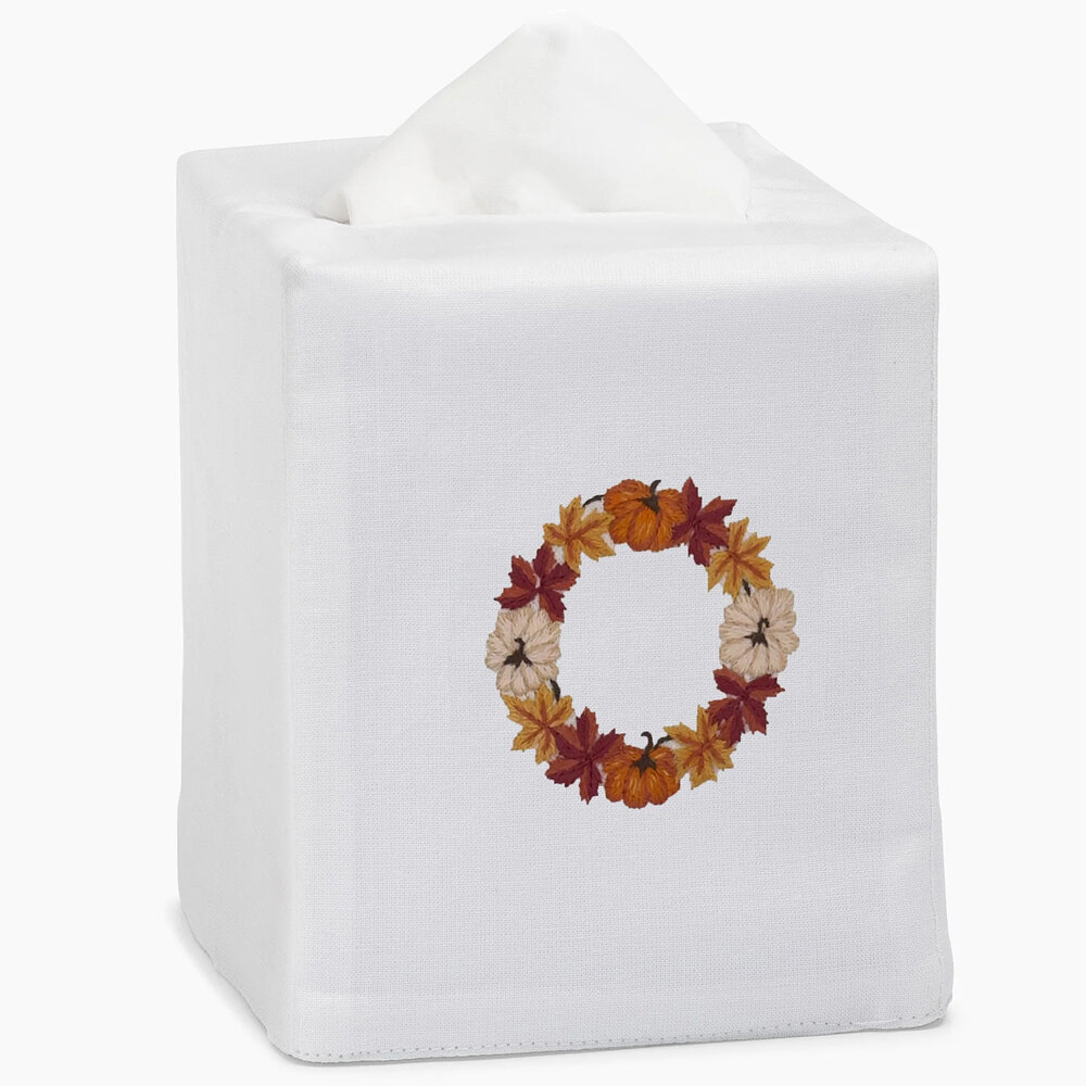 Henry Handwork Pumpkin Wreath Tissue Box Cover - Thumbnail 4
