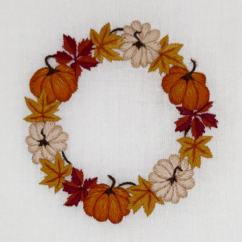 Henry Handwork Pumpkin Wreath Tissue Box Cover - Thumbnail 3