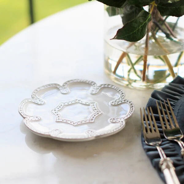 Arte Italica Bella Bianca Beaded Lace Plates - Thumbnail 3