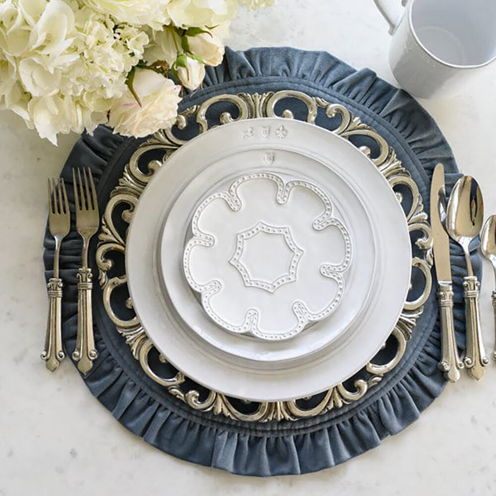Arte Italica Bella Bianca Beaded Lace Plates - Thumbnail 2