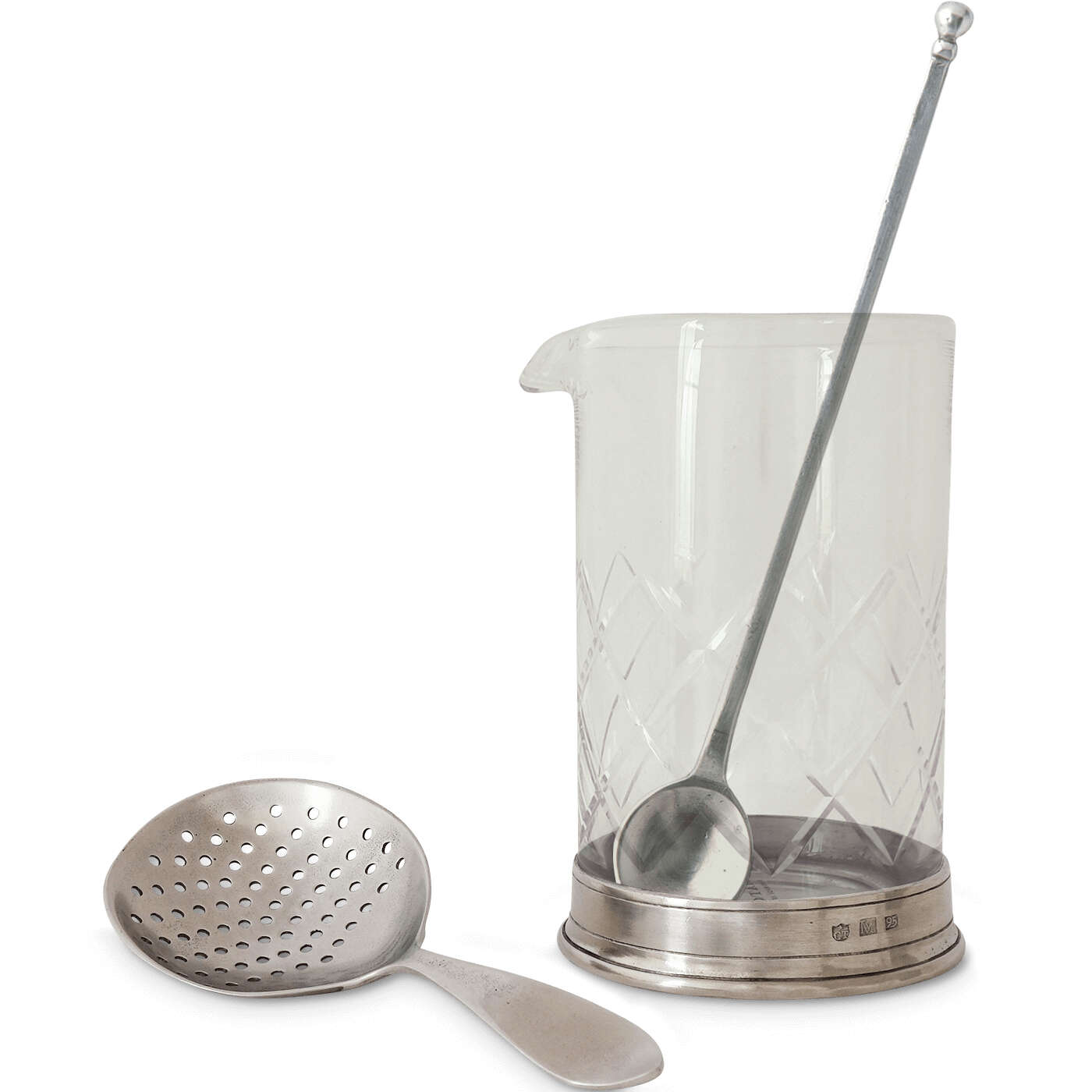 Match Inc Mixing Glass Cocktail Strainer and Stirrer Set - Thumbnail 3