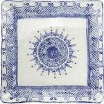 Square Dinner Plate-White/Navy