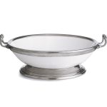 Large Footed Bowl - Ceramic/Pewter