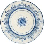 Dinner Plates-White/Navy