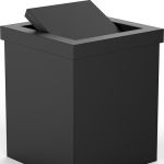 PKMD Paper Bin with Swing Lid - Black