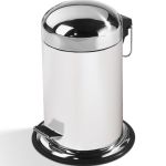 TE 30 Pedal Bin - White/Polished Stainless Steel