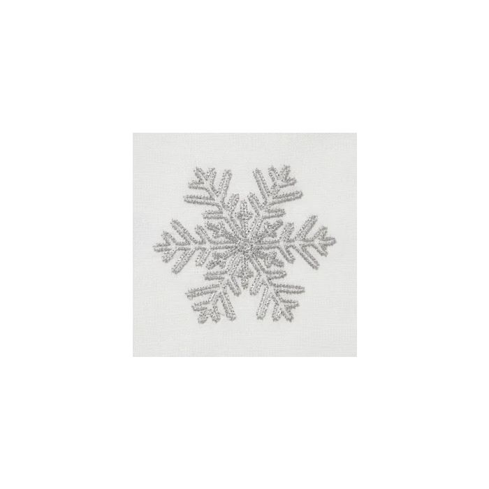 Snowflake White Cocktail Napkin Set (4)