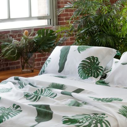 Tropical Leaves Linen Bedding By Huddleson Pillowcase