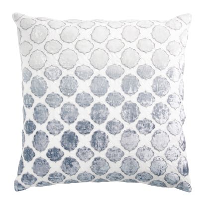 Tile Appliqued Linen By Kevin O'Brien Studio Pillow