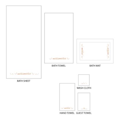 Andromeda Embroidery Terry by Dea Linens Bath Mat - Bounded (Pipping)