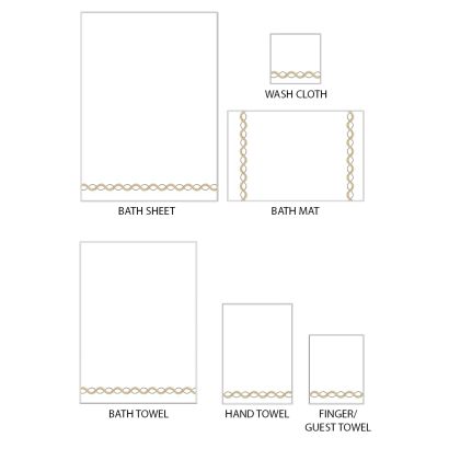 Diana Embroidery Terry by Dea Linens Bath Towel - Soft