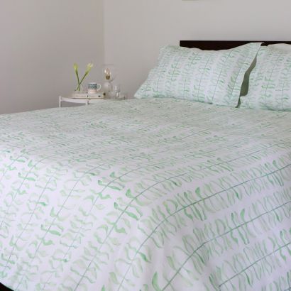 Leaf Green Linen by Huddleson Sham