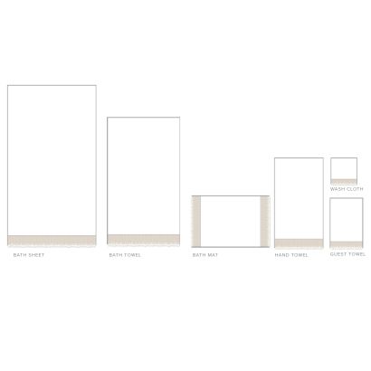 Nuvola Lace Terry Towel by Dea Linens Bath Mat - Bounded (Pipping)