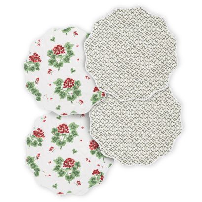 Geranium/Laksha Reversible by Matouk Circle Quilted Placemats