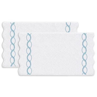 Calista Embroidery by Home Treasures Bath Mat (Scalloped)