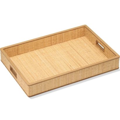 Colette Cane Collection by Aerin Wood Rim Tray