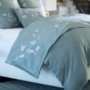 Blue Venetian Silk/Silver Embroidery