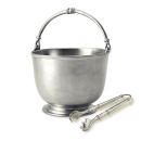 Bar Ice Bucket with Tongs Set - Pewter