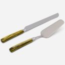 Cake Serving Set - Olive Green/Polished Silver