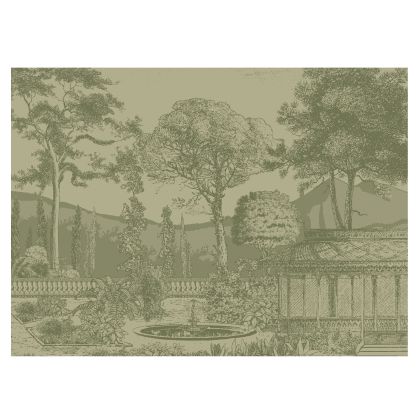 Torchon pur coton jardin spirituel vert Garnier-Thiebaut | La Redoute