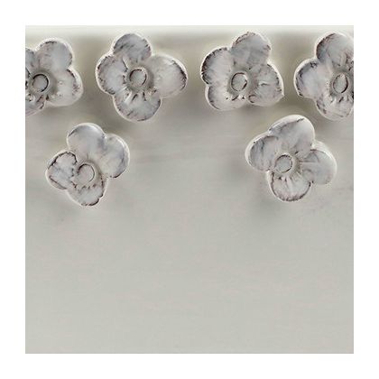 Rustic Garden Flower Oval Planter by Vietri Oval Planter - White