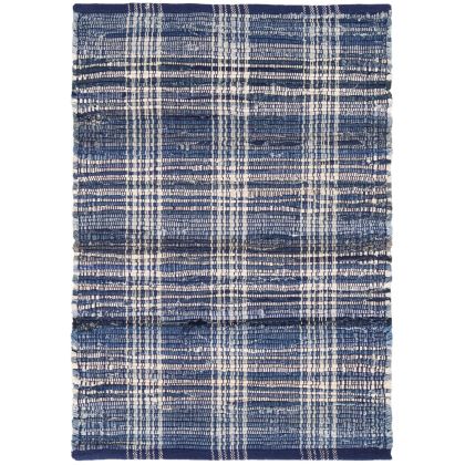 Denim Plaid Woven Cotton Rug by Dash & Albert