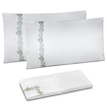 Feuillage Embroidery Percale Elegante by Timothy Corrigan for DEA