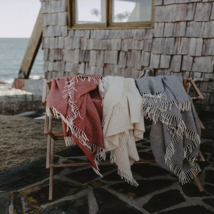 Lightweight Herringbone Throw by Evangeline | Fine Linens