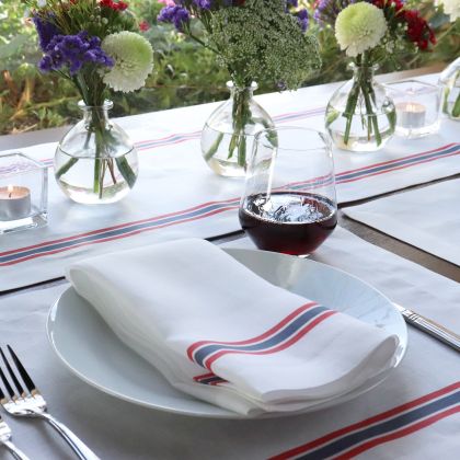 Ticking Stripe Table Linens by Huddleson
