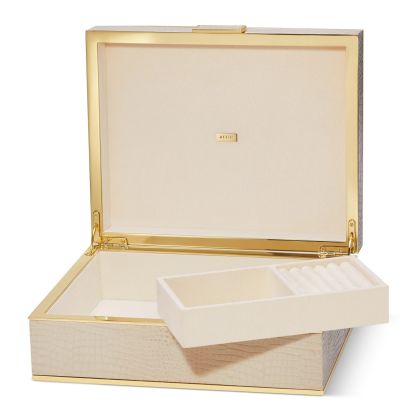 Classic Croc Leather Jewelry Box by Aerin