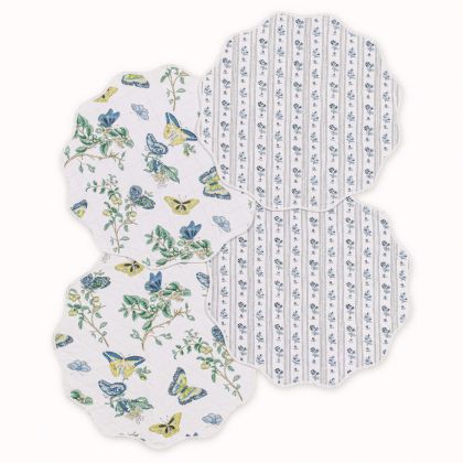 Baudin Butterfly/Cabanon Reversible Quilted Placemat by Matouk