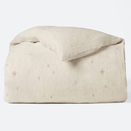 Cambria Embroidered Organic Linen by Coyuchi