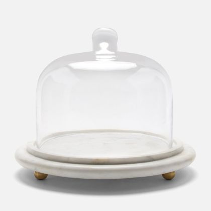Atlas Serving Platter with Cloche by Blue Pheasant