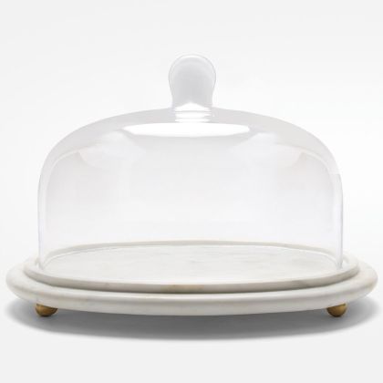 Atlas Serving Platter with Cloche by Blue Pheasant