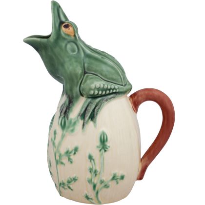 Fine Linens | Frog Pitcher by Bordallo Pinheiro Pitcher 10.43x5.12x7.87, 47.34 oz. - White