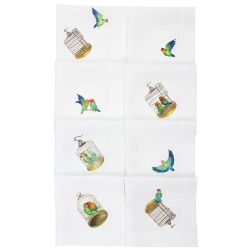 Lovebirds Linen Table By Huddleson Napkin