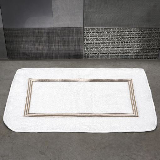 Platinum with Luxury Border by Signoria Firenze Bath Mat