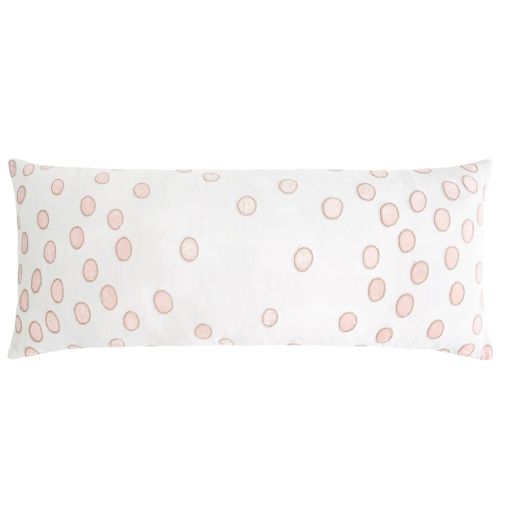 Ovals Appliqued Linen By Kevin O'Brien Studio Decorative Pillow