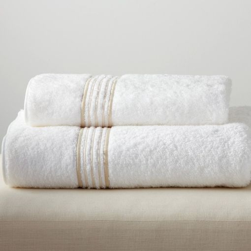 New York Embroidery Terry Towel by Dea Linens Bath Towel - Bounded (Pipping)