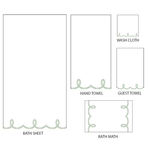 Melany Embroidery Terry By Dea Linens Bath Mat - Bounded