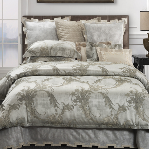 Andromeda Jacquard Insert by Dea Linens Flat Sheet - Splendido Supima